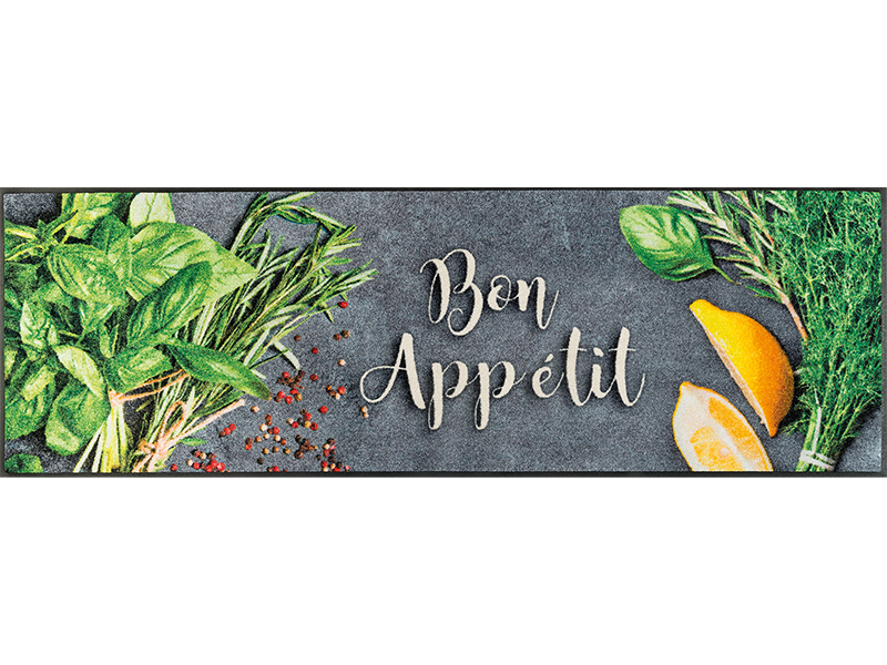 Läufer mit Schriftzug "Bon Appétit"