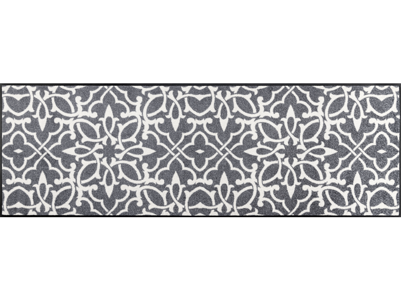 grau, weiß gemusterten Fußmatte